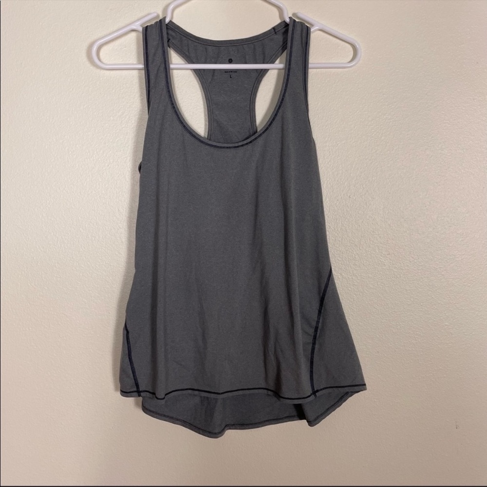 ATHLETA Grey Racerback Tank, L, not tight